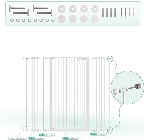 51" Extra Tall Cat Gate 30" (White / 51"H,30-49.27W)