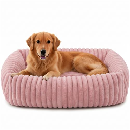 Medium Dog Beds for Medium Dogs Washable (Pink / M Plus (30"x24"x8"))