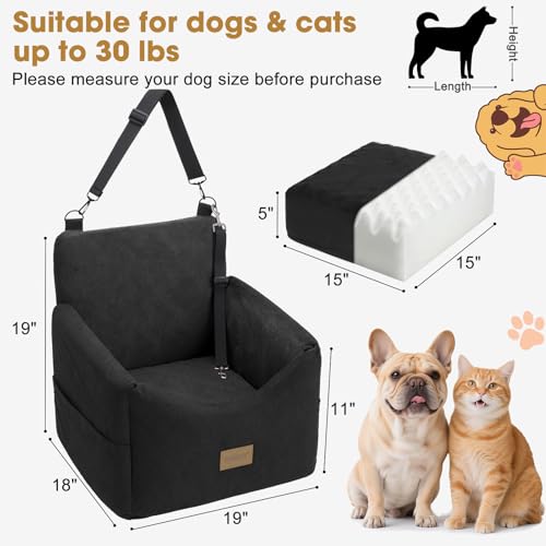 Dog Car Seats for Small Medium Dogs Under 35lbs (Black / Small/Medium)