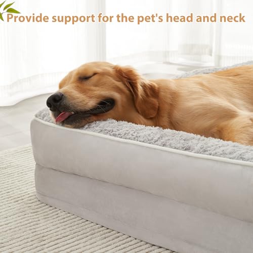 Orthopedic Washable Dog Bed (Silver Grey / 48.0"l x 35.0"w x 7.5"th)