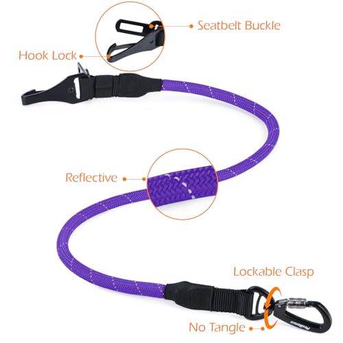 Dog Seat Belt for Car (Purple / 1 Pack)