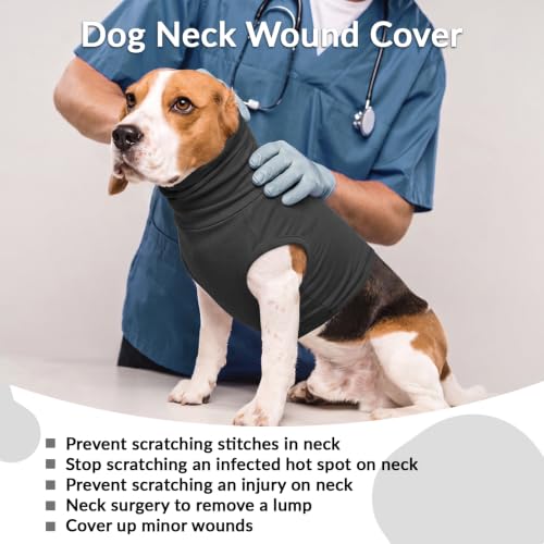 Dog Snood Post Surgery (Darkgrey / XL(Chest: 27.6"))
