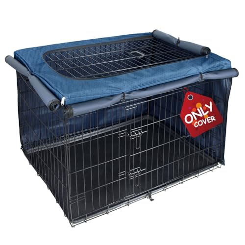 Dog Crate Cover for 24 Inches Wire Cage (Lattice Blue / 24.0"L x 18.0"W x 20.0"H)