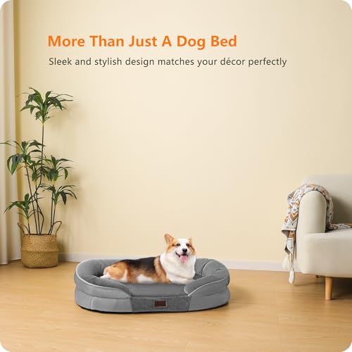 Orthopedic Waterproof Medium Dog Bed Sofa (Medium(36 x 25.5 x 6 inch) / Medium Grey)