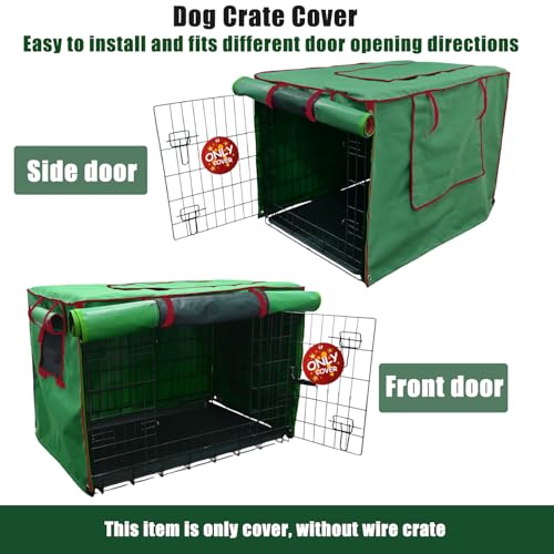 42 Inch Green Dog Crate Cover (42.0"L x 28.0"W x 30.0"H / Green)