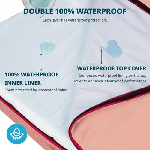 Memory Foam XL Dog Bed (41.0"L x 27.0"W x 4.0"Th / Pink)