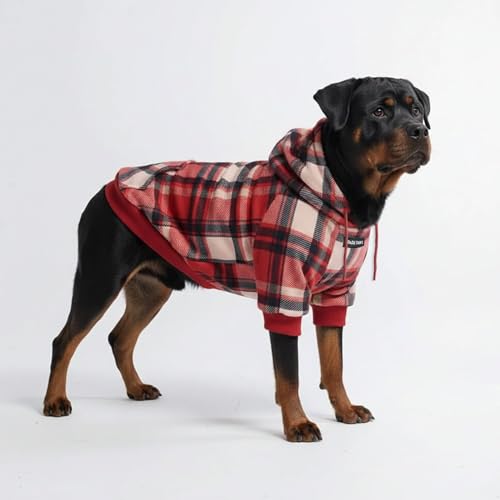 Dog Hoodie Buttery (Red Plaid / 5XL)