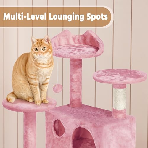62in Cat Tree Tower (Pink / 62in)
