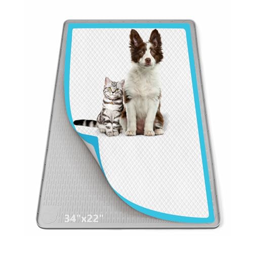 Pee Pad Holder for Dogs 34''x22'' Silicone Puppy Pee Pad Tray (Light Grey)