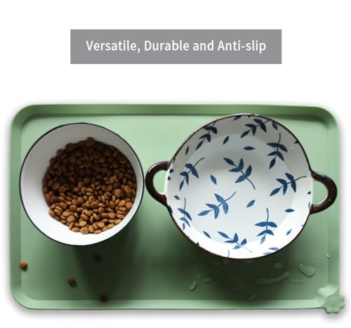 Silicone Non Slip Pet Food Mats (19" x 12" / Jade)