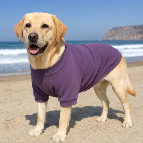 Ribbed Dog T Shirt Cotton Knitted Dog Sweaters for All Season Pet T (2XL (for Medium Large Dog) / Purple)