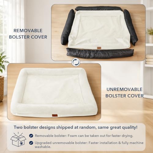 Orthopedic Dog Bed Waterproof Pet Sofa for Large Sized Dogs (Beige / 36.0"L x 27.0"W x 7"Th)