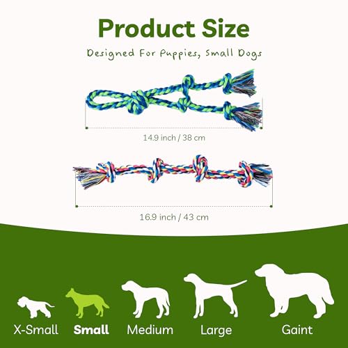2 Pack Dog Rope Toy for Small Dogs (2 Pack-Small / Small)