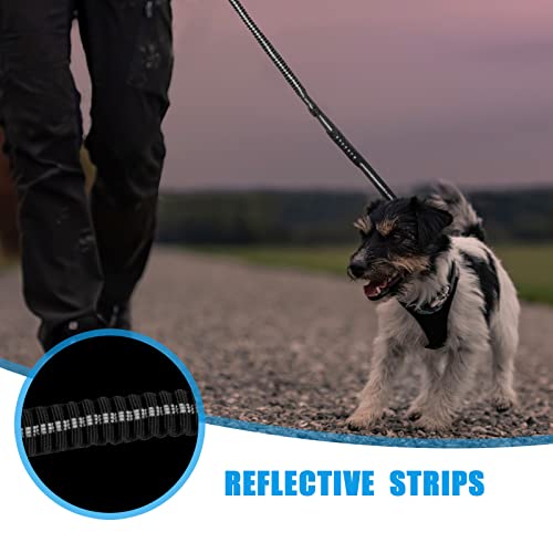 Tactical Shock Absorbing Bungee Dog Leash Heavy Duty (Black / Aviation aluminum)