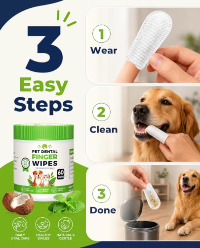 Dog Dental Wipes for Teeth Cleaning (60 PCS)