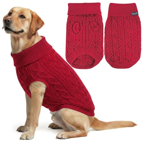 Dog Sweater Pull Over (XL / Cable Knit Red)