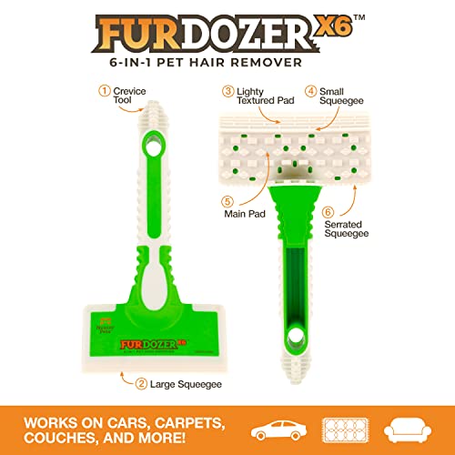 FurDozer Pet Hair Remover & Auto Detailing Tools (Green / X6)