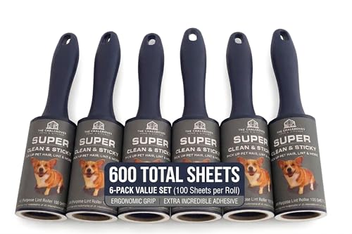 Extra Sticky Lint Roller for Pet Hair (6 Packs)
