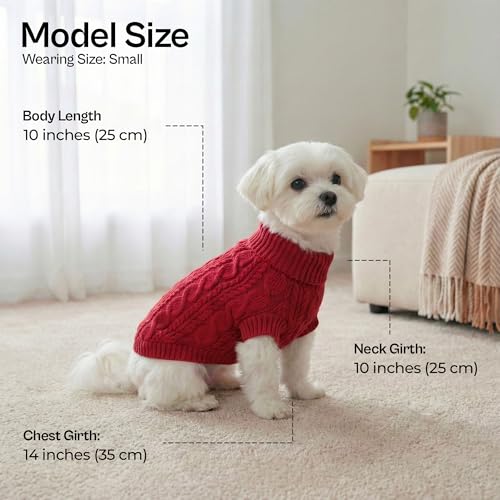 Dog Sweaters Pull Over (XS / Cable Knit Red)