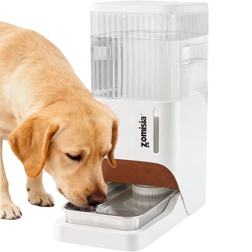 2.1 Gallon Gravity Dog Water Dispenser with Stainless Steel Bowl (White / 8L)