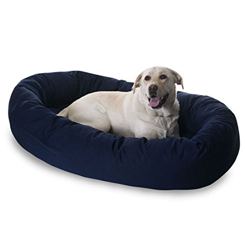 52 Inch Bagel Calming Dog Bed Washable (Blue)