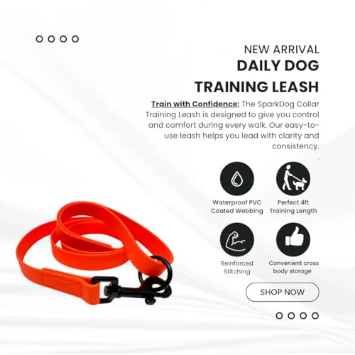SparkDog Daily Dog Training Leash (Daily-Orange / L 4' * W 3/4")