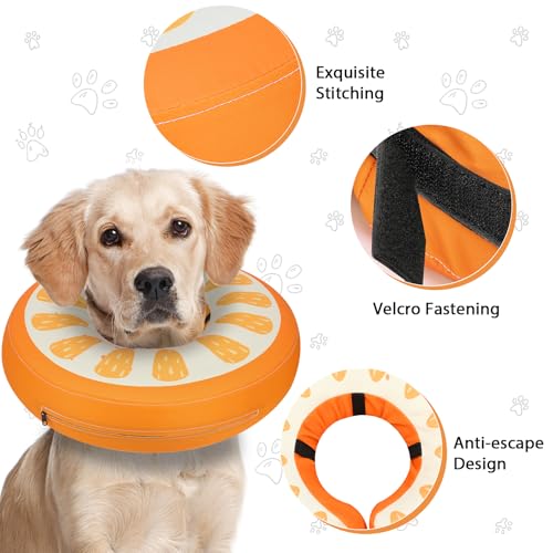 Inflatable Dog Cone (Orange / M+(14"-18"))