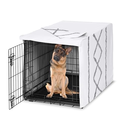 48in. Large Dog Crate Cover (Grey Fringe / 48.0"L x 30.5"W x 32.5"H)