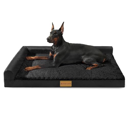 Orthopedic Large Dog Bed Washable Pet Sofa Bed 42''X28''Black (Black / 42"L x 28"W x 3.5"Th)