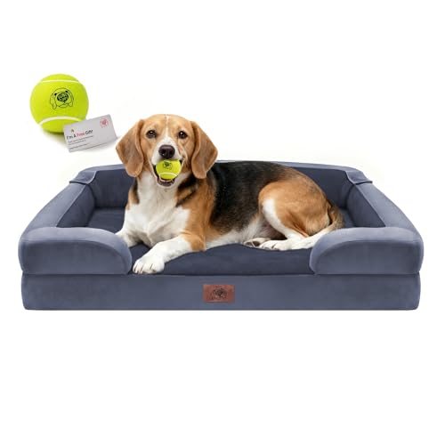 Waterproof Orthopedic Dog Bed for Medium Large Sized Dogs (36 x 27 x 7.5 in / Dark Grey)