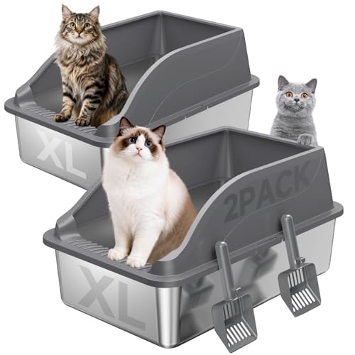 2PACK XL Stainless Steel Litter Box (Dark Grey 2PACK XL)