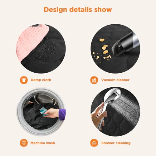 Waterproof Dog Car Seat Cover for Back Seat (Black With Orange Trim)
