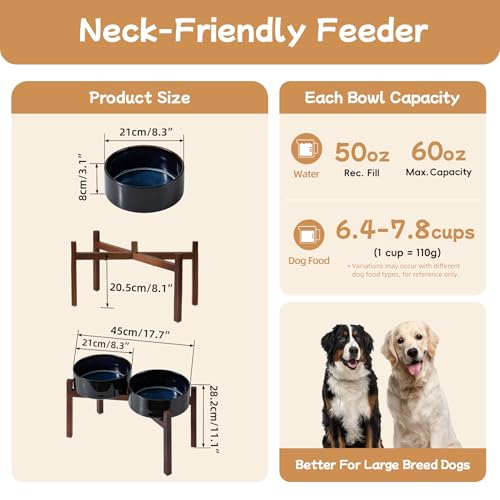 Elevated Dog Bowls (Double Bowls with Stand- Starry Sky / 7.6CUPS)