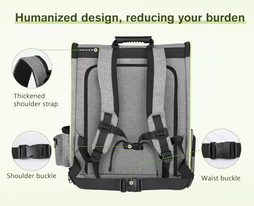 Cat Backpack Expandable (Grey / 12.6"L x 10.2"W x 16.5"H)