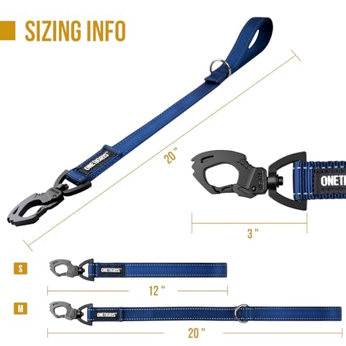Short Traffic Dog Leash for Small Medium Large Dogs (M / Blue)