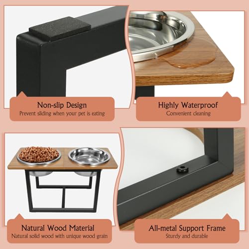 Elevated Dog Bowls (Rustic Walnut)