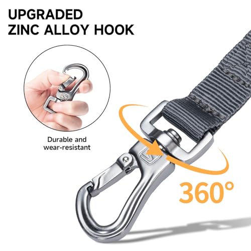 Tactical Military Bungee Nylon Dog Leash Adjustable (Grey)