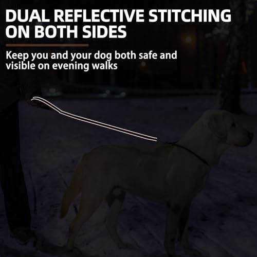 Reflective Short Dog Leashes 3 Pack for Walking and Training (Red / 1FT+1.5FT+2.5FT)