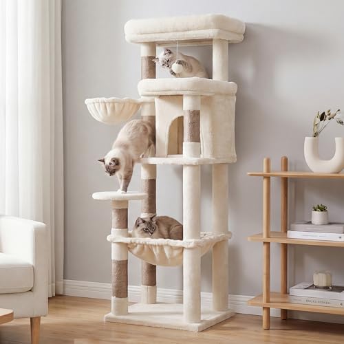 Cat Tree 56" Multi (56 inch / Beige)
