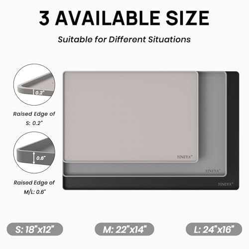 18" x 12" Silicone Cat Food Mat Waterproof (Black / 18" x 12")