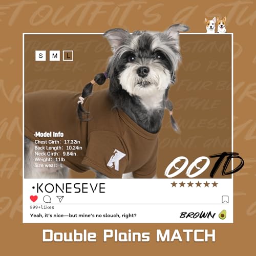 Dog Shirts Soft Stretchy Plain T (Brown & Avocado green / S-(4~7lb) | Chest(~13"))
