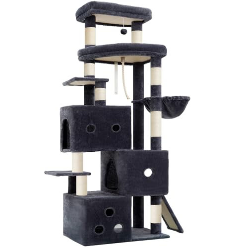 Cat Tree, 74-Inch Streamlined Cat Tower for Large Cats HCT061G (74 inch / Smoky Gray)