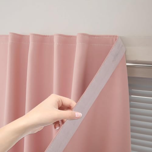 Self Adhesive Blackout Curtains (59"W x 84"L (Pack of 2) / Pink)