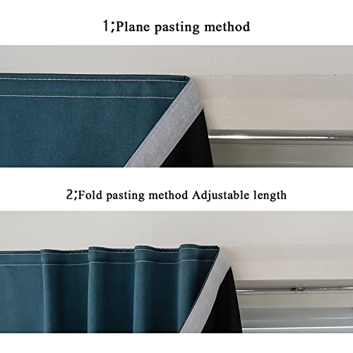 100% Window Blinds Blackout Portable Blackout Curtains Adhesive Curtains for Living Room No Drilling (Navy Blue/ Thickened / 47"W x 72"L (Pack of 1))