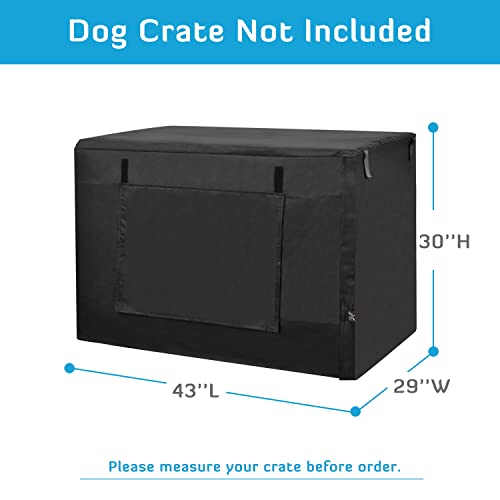 Dog Crate Cover 42 Inch Dog Kennel Cover for Large Dog (43.0"L x 29.0"W x 30.0"H / Black)