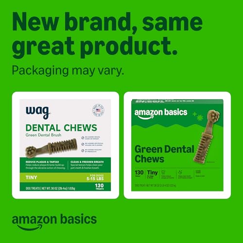 Dental Dog Treats to Help Clean Teeth & Freshen Breath (Tiny Dogs (5 – 15 lb) / 130 Count (Pack of 1))