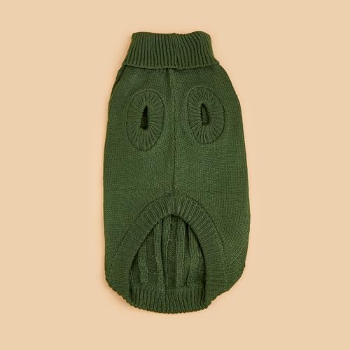 Dog Sweater Soft Warm Turtleneck Knitted Clothes for Small Medium Large Pet (Wood Green / XX-Small)