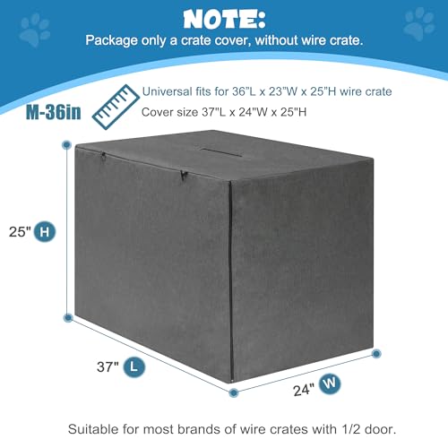 Grey 36 inches Dog Crate Cover (36.0"L x 23.0"W x 25.0"H / Grey)