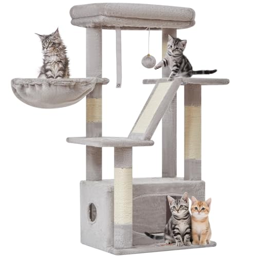 Cat Tree 38.5In Cat Tower for Indoor Cats (Light Gray / 38.5 Inches)