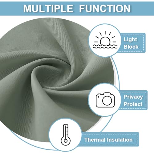 Blackout Door Window Curtains for Kitchen Back (Sage Green / 26"W x 40"L (Pack of 1))